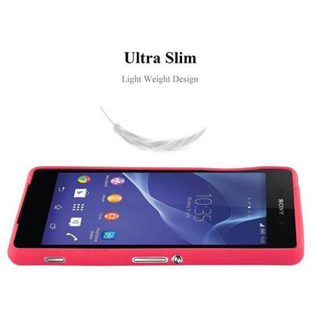 Cadorabo Schutzhülle für Sony Xperia Z2 Hülle in Rot Handyhülle TPU Etui Cover Case