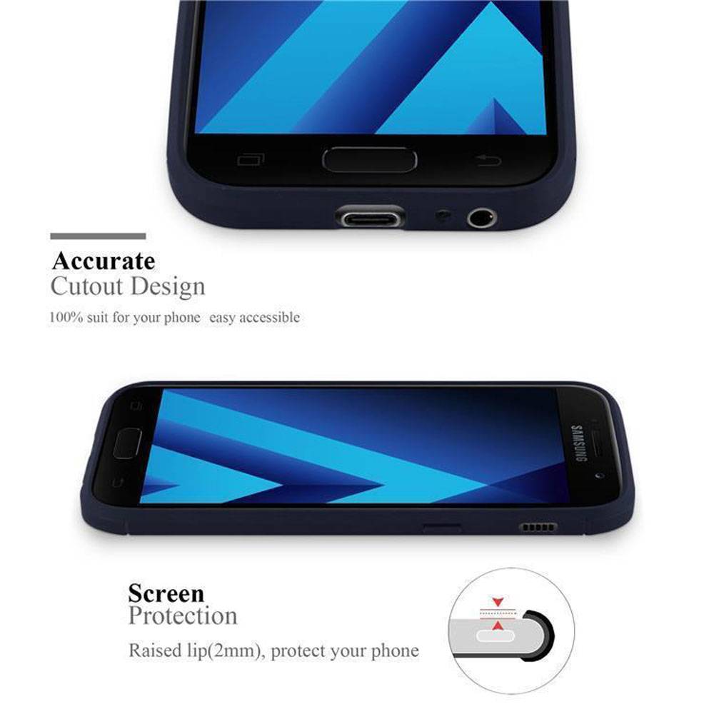 Cadorabo Hülle für Samsung Galaxy A3 2017 in Blau Schutzhülle TPU Case Cover Etui Handyhülle