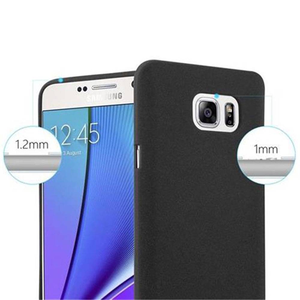 Cadorabo Schutzhülle für Samsung Galaxy NOTE 5 Hülle in Schwarz Handyhülle TPU Etui Cover Case