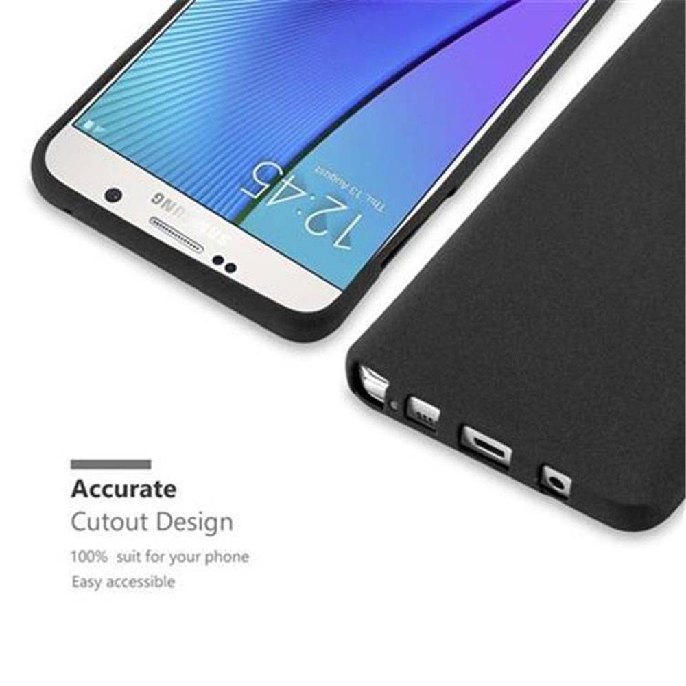 Cadorabo Schutzhülle für Samsung Galaxy NOTE 5 Hülle in Schwarz Handyhülle TPU Etui Cover Case