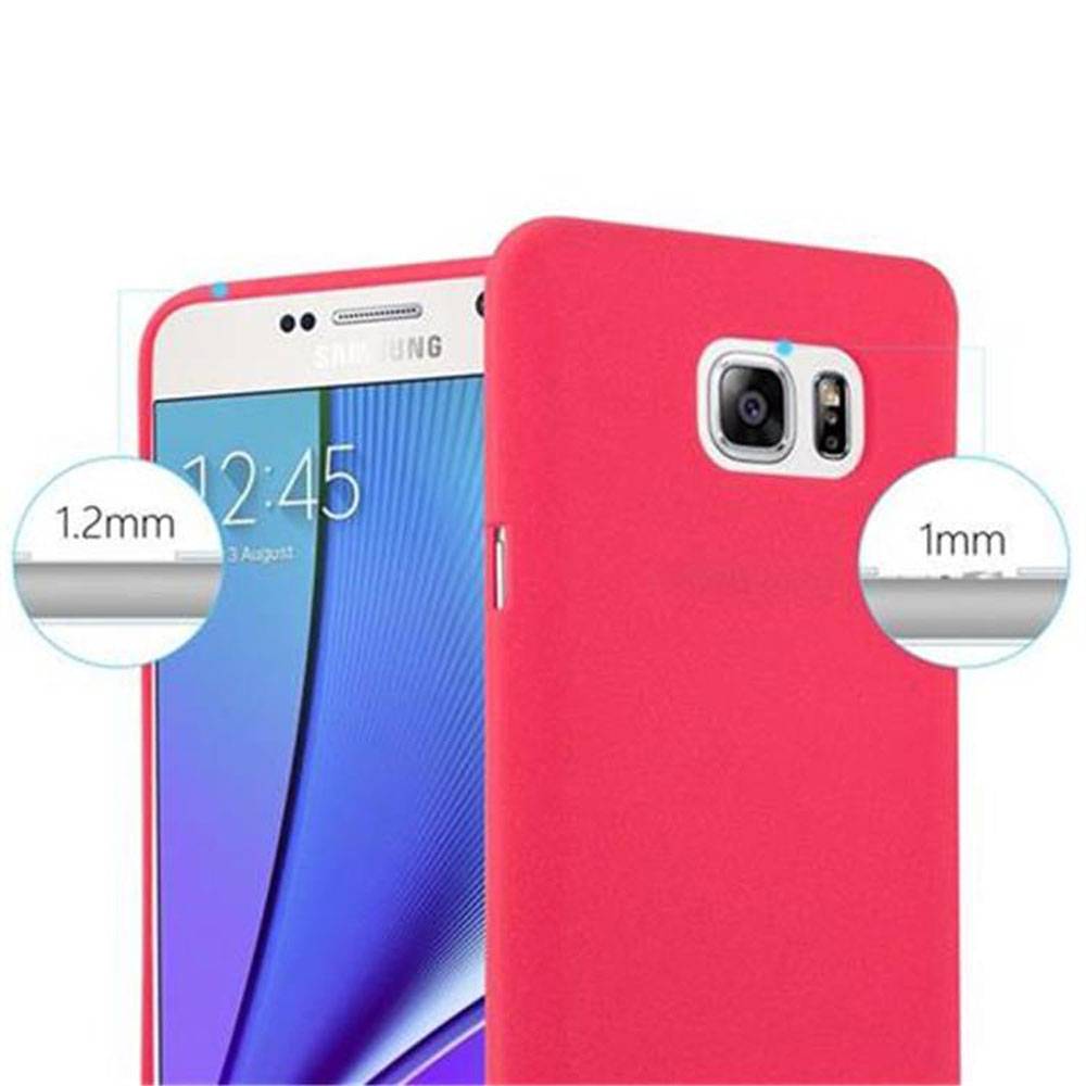Cadorabo Schutzhülle für Samsung Galaxy NOTE 5 Hülle in Rot Handyhülle TPU Etui Cover Case