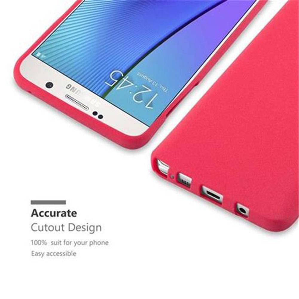 Cadorabo Schutzhülle für Samsung Galaxy NOTE 5 Hülle in Rot Handyhülle TPU Etui Cover Case