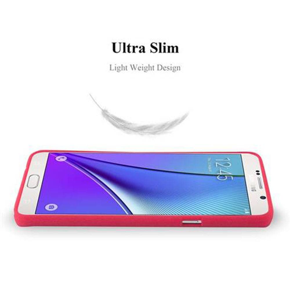 Cadorabo Schutzhülle für Samsung Galaxy NOTE 5 Hülle in Rot Handyhülle TPU Etui Cover Case