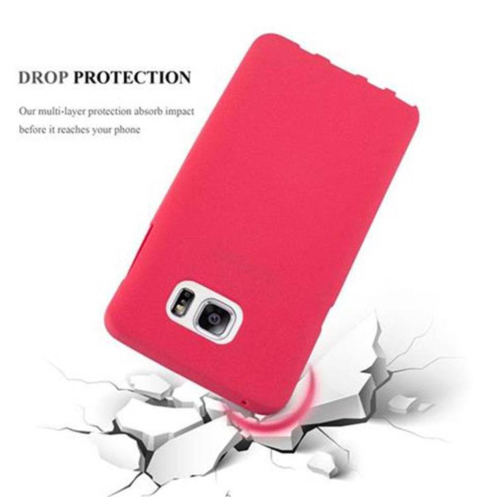 Cadorabo Schutzhülle für Samsung Galaxy NOTE 5 Hülle in Rot Handyhülle TPU Etui Cover Case