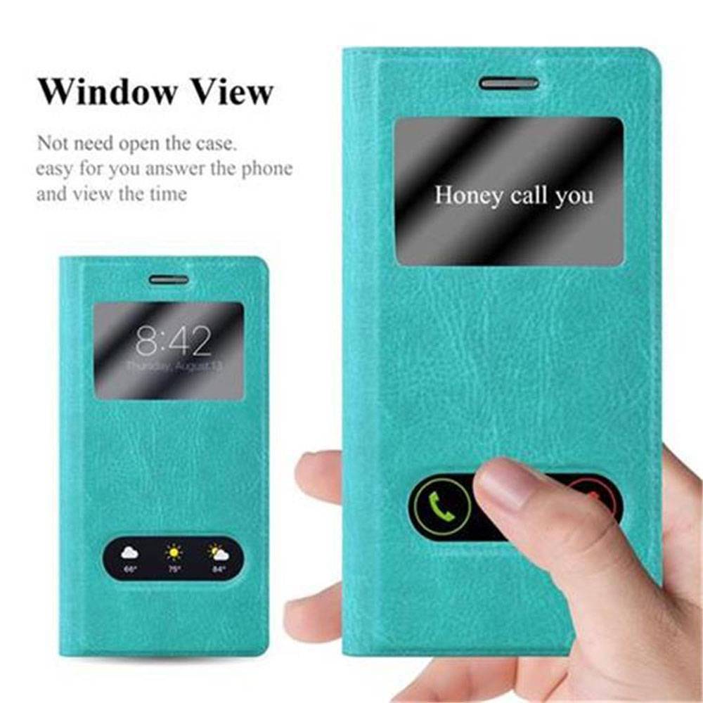 Cadorabo Schutzhülle für Huawei ASCEND P7 Hülle in Türkis Handyhülle Book Case Cover Etui
