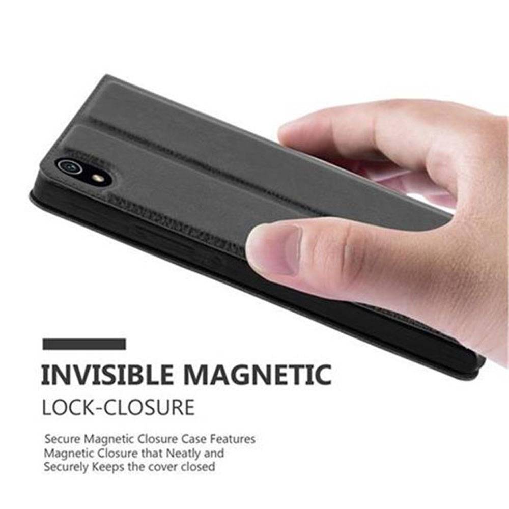 Cadorabo Schutzhülle für Huawei ASCEND P7 Hülle in Schwarz Handyhülle Book Case Cover Etui