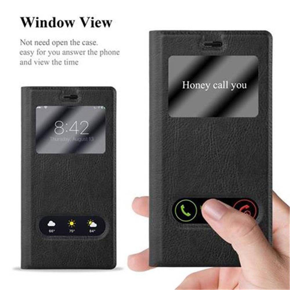 Cadorabo Schutzhülle für Huawei P8 Hülle in Schwarz Handyhülle Book Case Cover Etui