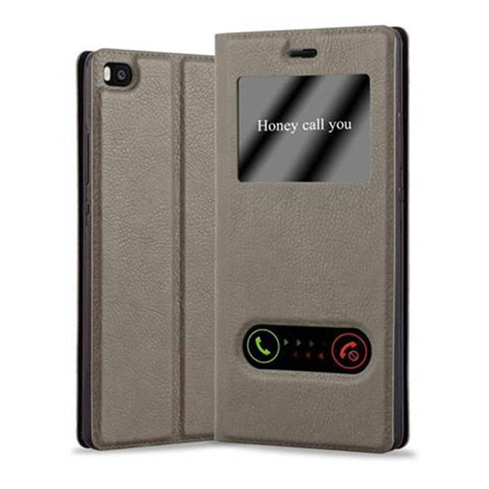 Cadorabo Schutzhülle für Huawei P8 Hülle in Braun Handyhülle Book Case Cover Etui