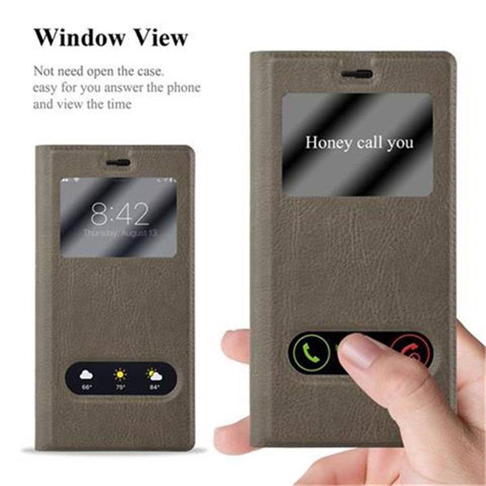 Cadorabo Schutzhülle für Huawei P8 Hülle in Braun Handyhülle Book Case Cover Etui