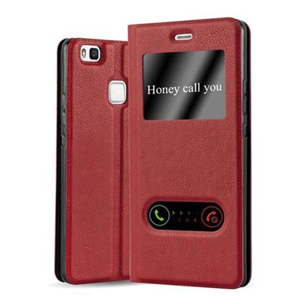 Cadorabo Schutzhülle für Huawei P9 LITE 2016 / G9 LITE Hülle in Rot Handyhülle Book Case Cover Etui