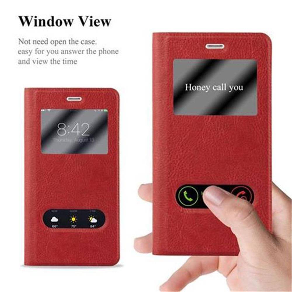 Cadorabo Schutzhülle für Huawei P9 LITE 2016 / G9 LITE Hülle in Rot Handyhülle Book Case Cover Etui
