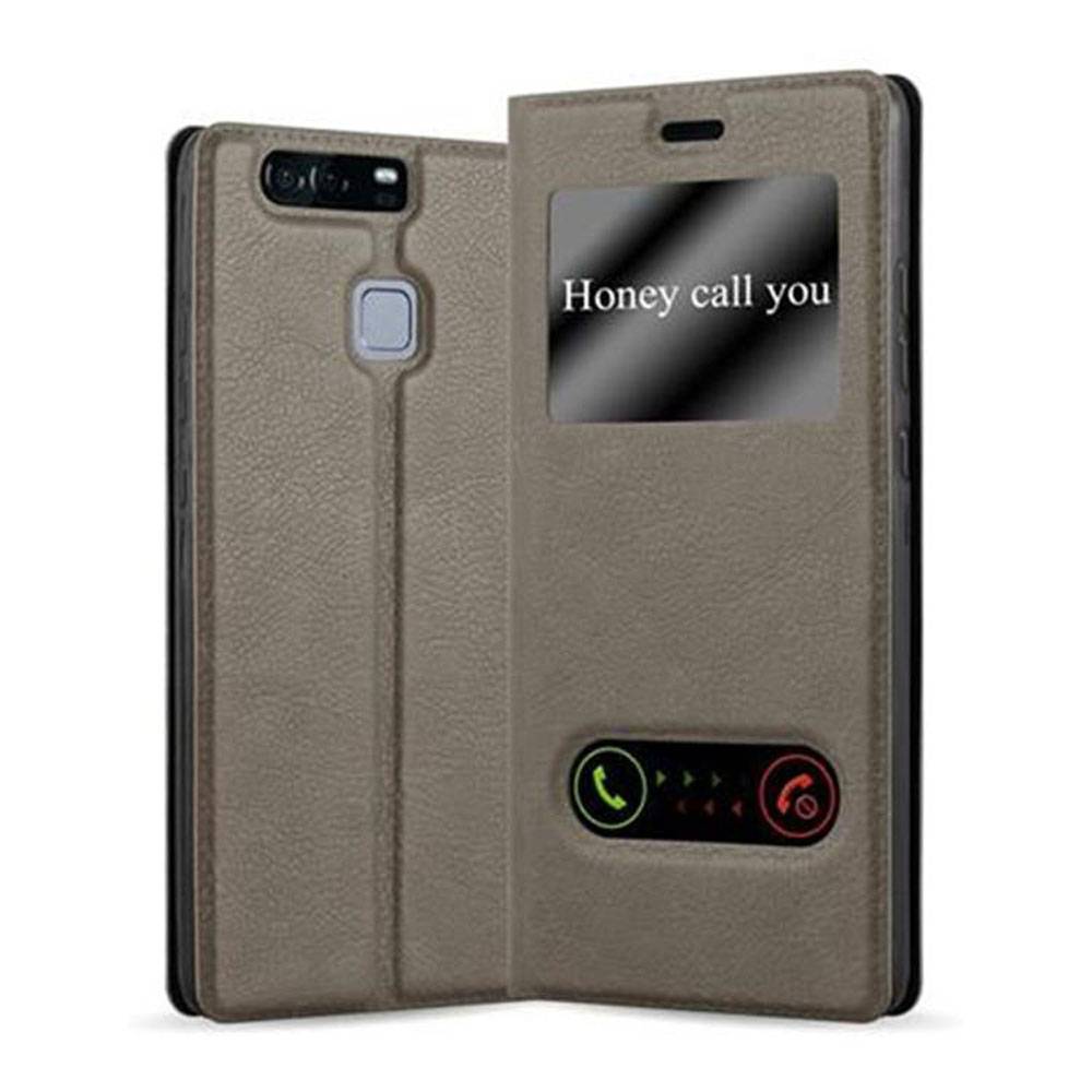 Cadorabo Schutzhülle für Huawei P9 Hülle in Braun Handyhülle Book Case Cover Etui