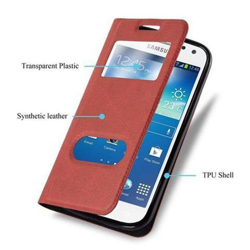Cadorabo Schutzhülle für Samsung Galaxy S4 Hülle in Rot Handyhülle Book Case Cover Etui