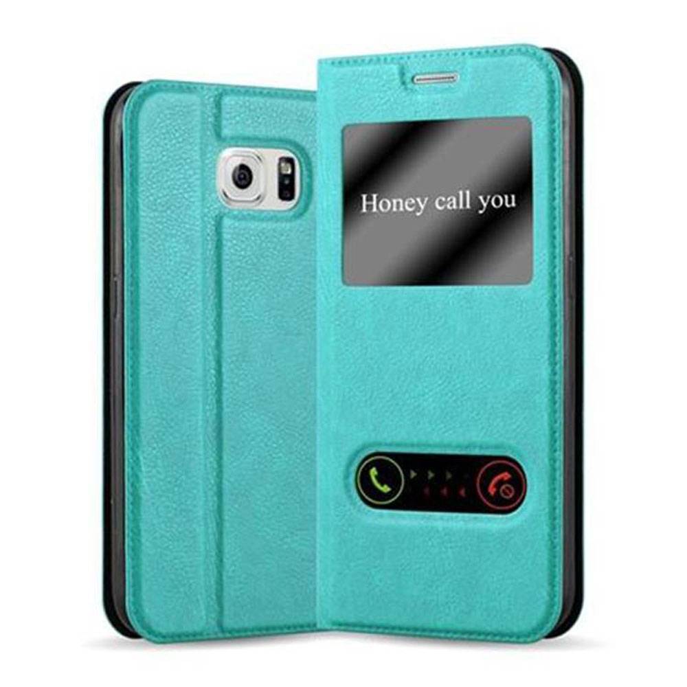 Cadorabo Schutzhülle für Samsung Galaxy S6 Hülle in Türkis Handyhülle Book Case Cover Etui