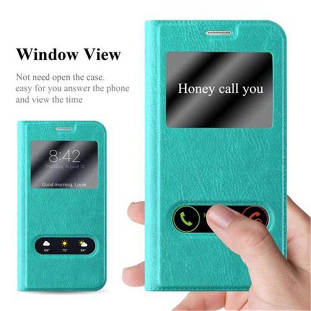 Cadorabo Schutzhülle für Samsung Galaxy S6 Hülle in Türkis Handyhülle Book Case Cover Etui