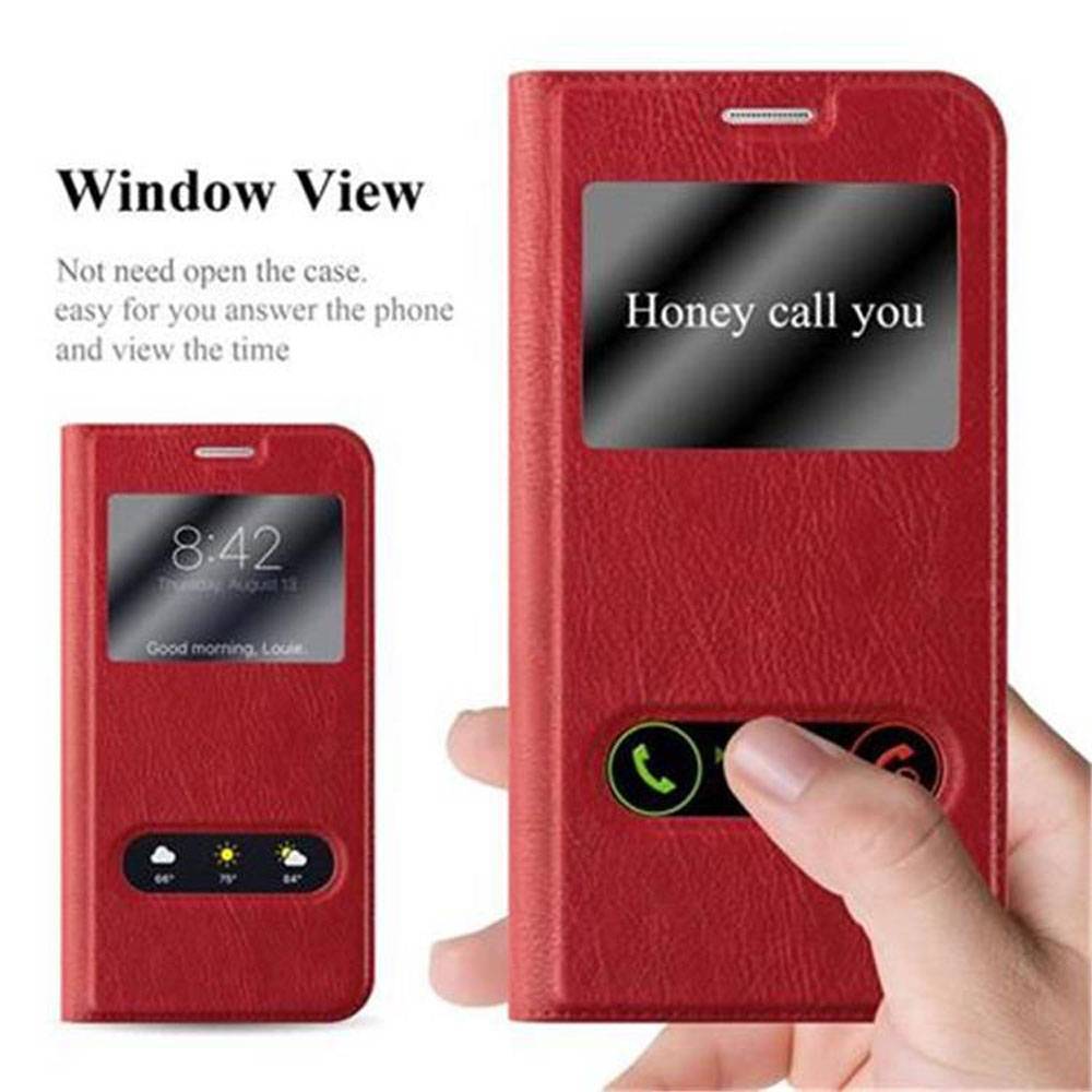 Cadorabo Schutzhülle für Samsung Galaxy S6 Hülle in Rot Handyhülle Book Case Cover Etui