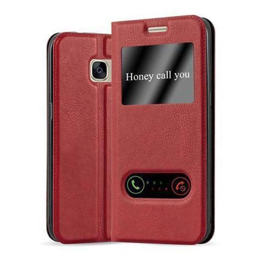 Cadorabo Schutzhülle für Samsung Galaxy S7 Hülle in Rot Handyhülle Book Case Cover Etui