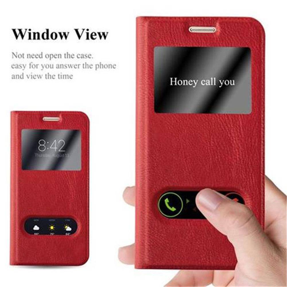 Cadorabo Schutzhülle für Samsung Galaxy S7 Hülle in Rot Handyhülle Book Case Cover Etui