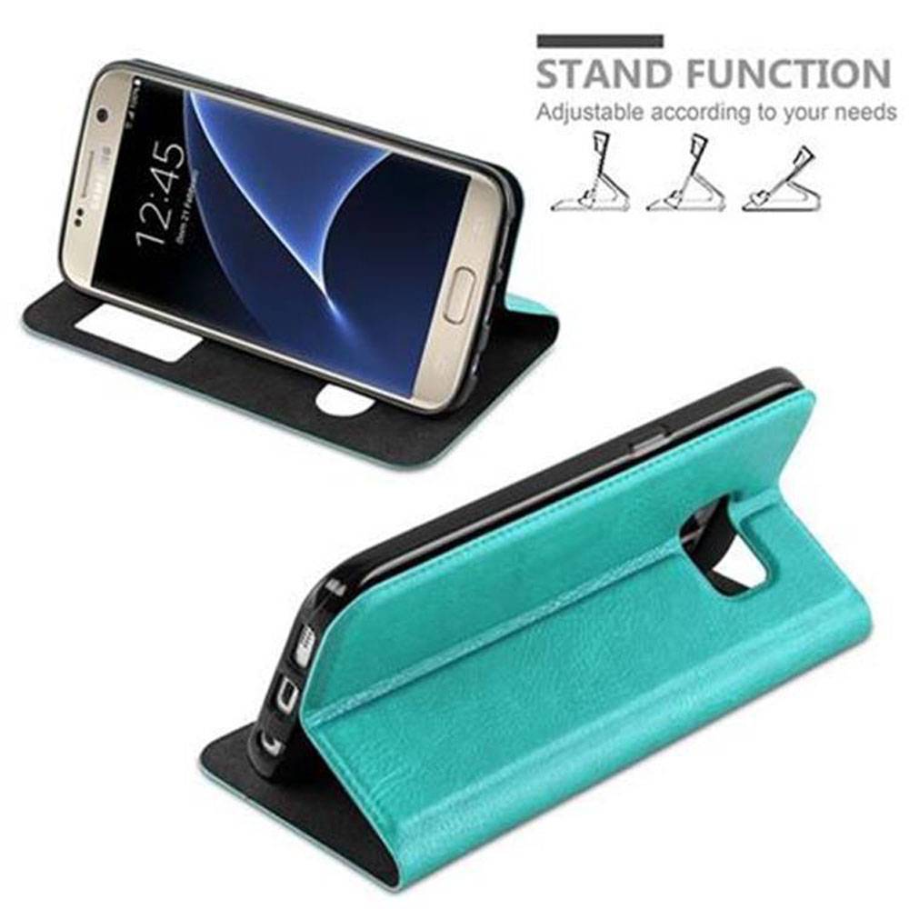 Cadorabo Schutzhülle für Samsung Galaxy S7 Hülle in Türkis Handyhülle Book Case Cover Etui