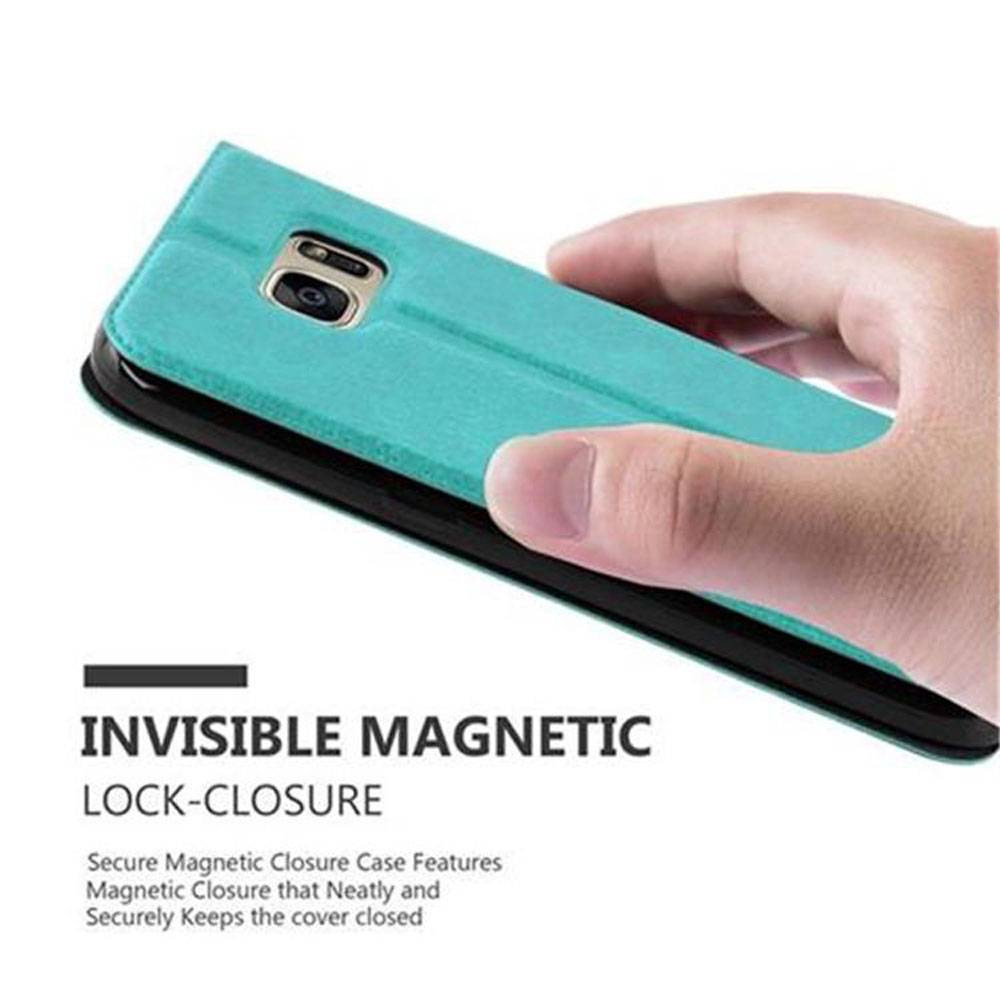 Cadorabo Schutzhülle für Samsung Galaxy S7 Hülle in Türkis Handyhülle Book Case Cover Etui
