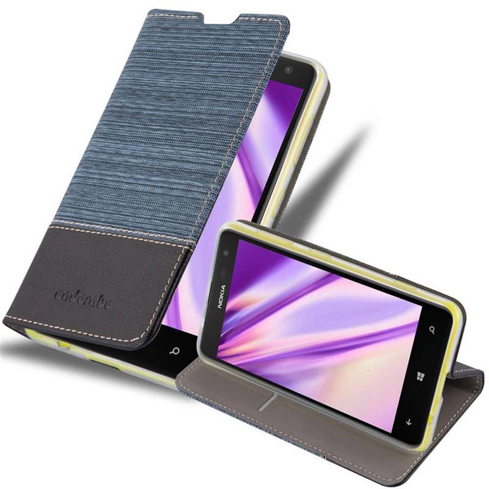 Cadorabo Hülle für Nokia Lumia 625 Schutzhülle in Blau Handy Hülle Etui Book Case Cover