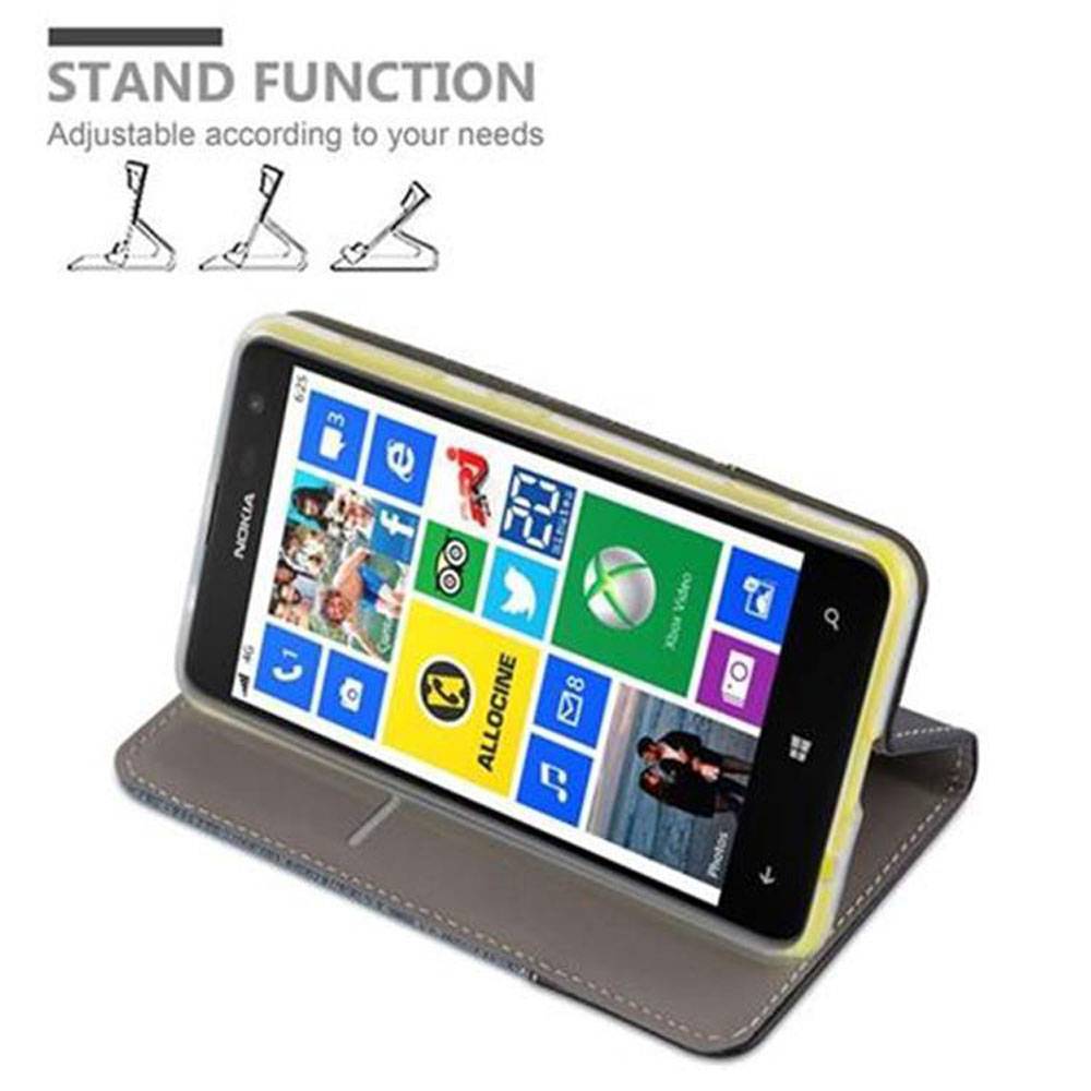Cadorabo Hülle für Nokia Lumia 625 Schutzhülle in Blau Handy Hülle Etui Book Case Cover