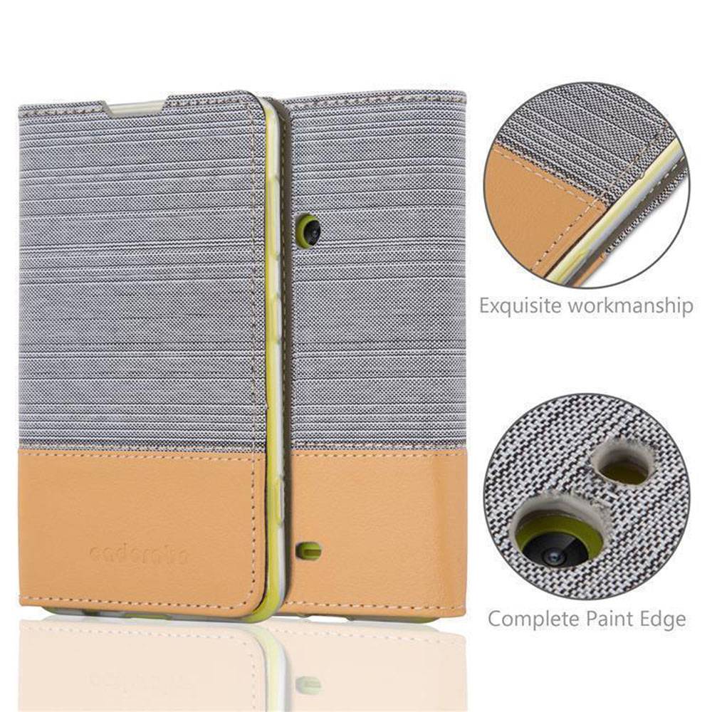 Cadorabo Hülle für Nokia Lumia 625 Schutzhülle in Grau Handy Hülle Etui Book Case Cover