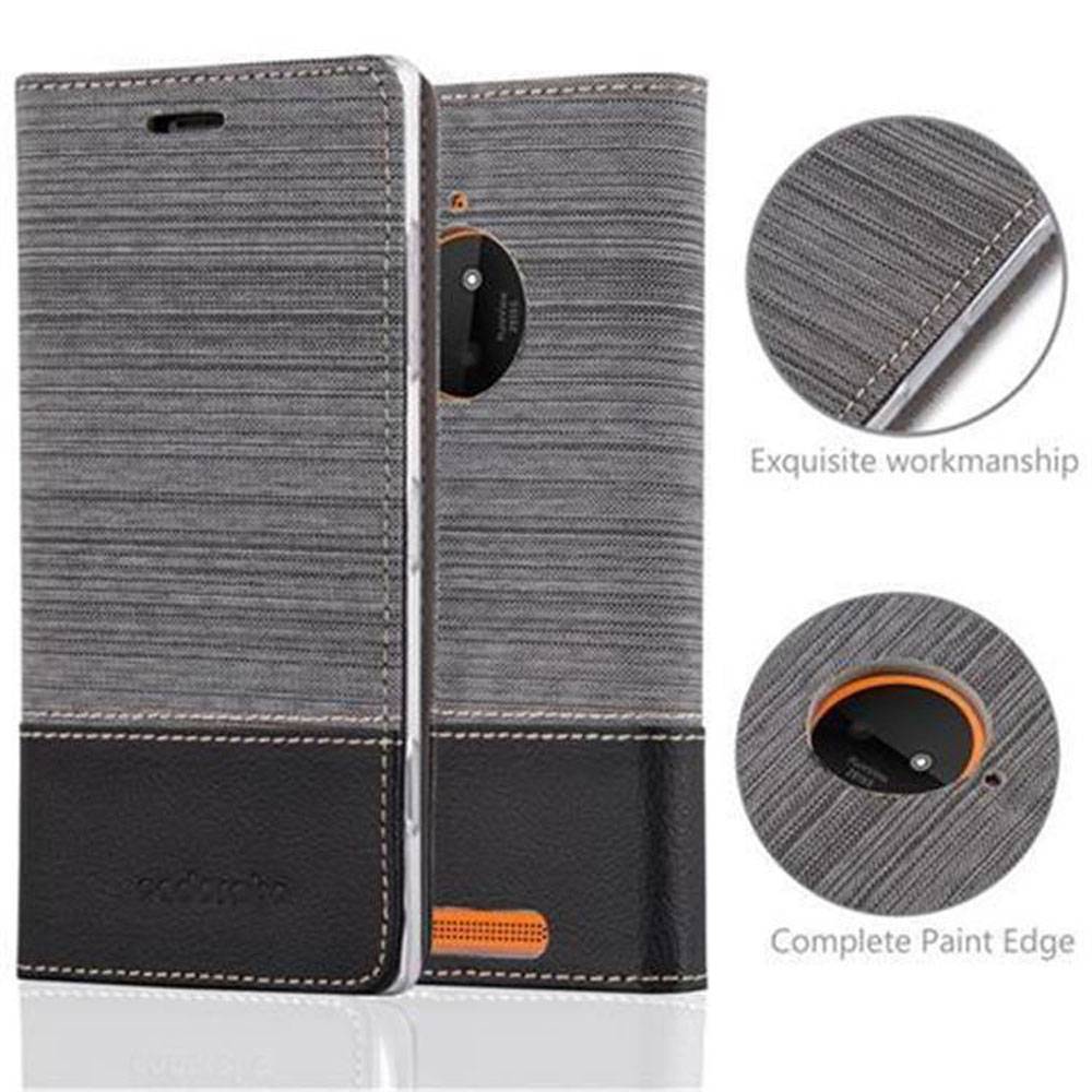 Cadorabo Hülle für Nokia Lumia 830 Schutzhülle in Grau Handy Hülle Etui Book Case Cover