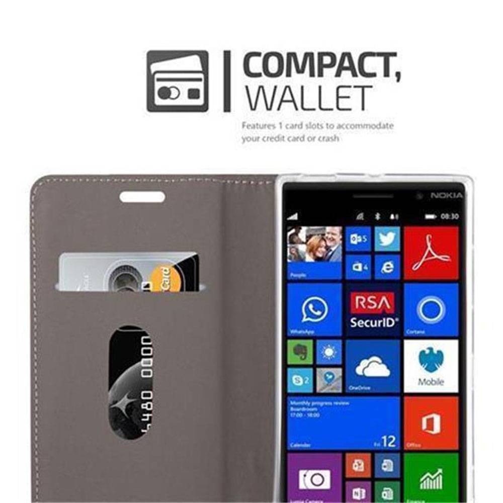 Cadorabo Hülle für Nokia Lumia 830 Schutzhülle in Grau Handy Hülle Etui Book Case Cover