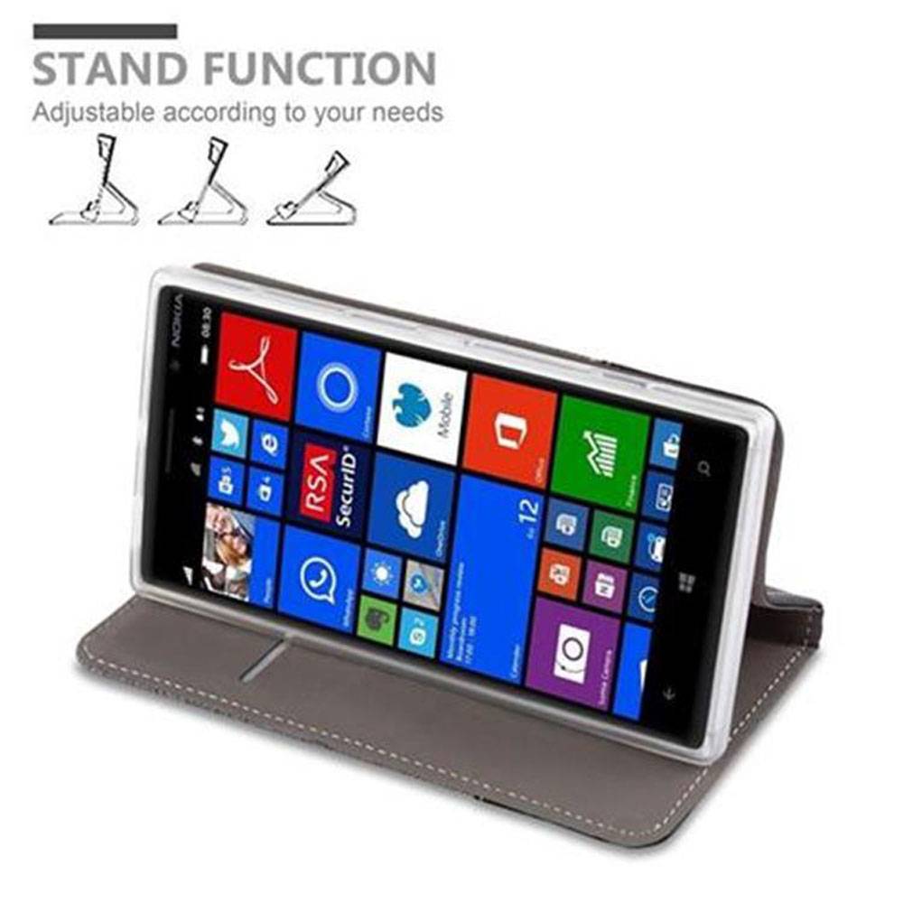 Cadorabo Hülle für Nokia Lumia 830 Schutzhülle in Grau Handy Hülle Etui Book Case Cover