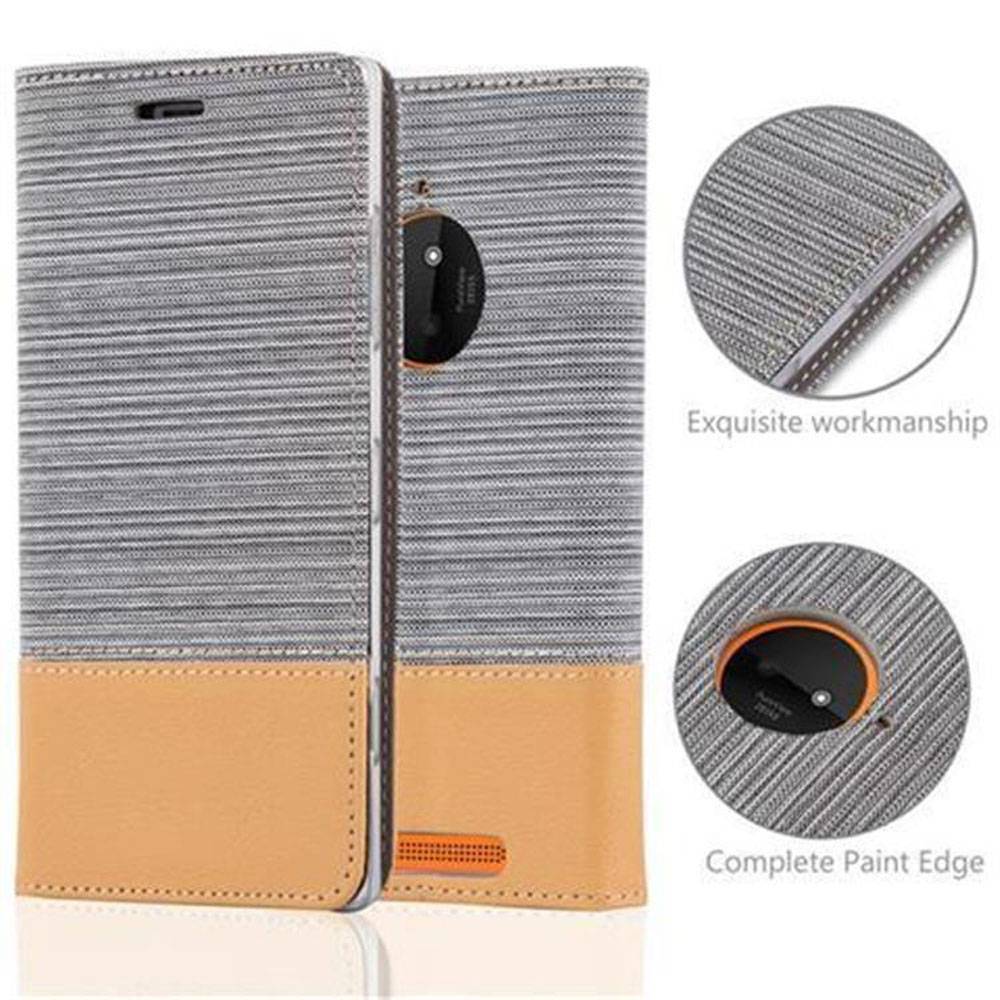 Cadorabo Hülle für Nokia Lumia 830 Schutzhülle in Grau Handy Hülle Etui Book Case Cover