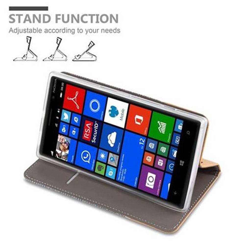 Cadorabo Hülle für Nokia Lumia 830 Schutzhülle in Grau Handy Hülle Etui Book Case Cover