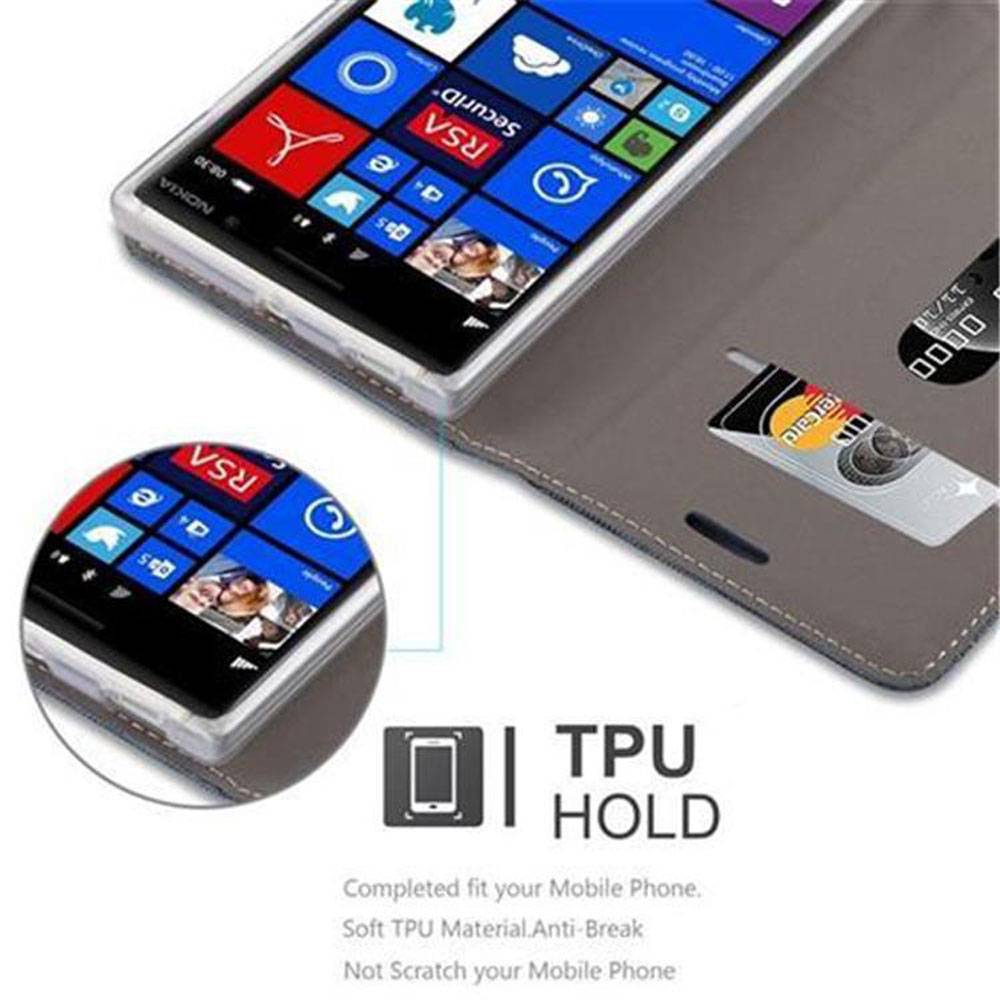 Cadorabo Hülle für Nokia Lumia 830 Schutzhülle in Blau Handy Hülle Etui Book Case Cover