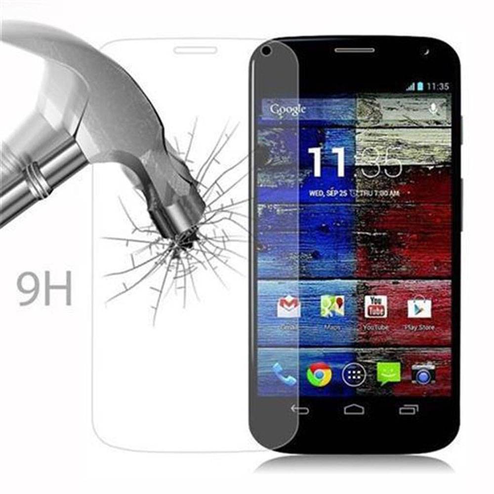 Cadorabo Panzer Folie für Motorola MOTO X Schutzfolie in Transparent Gehärtetes Tempered Display-Schutzglas