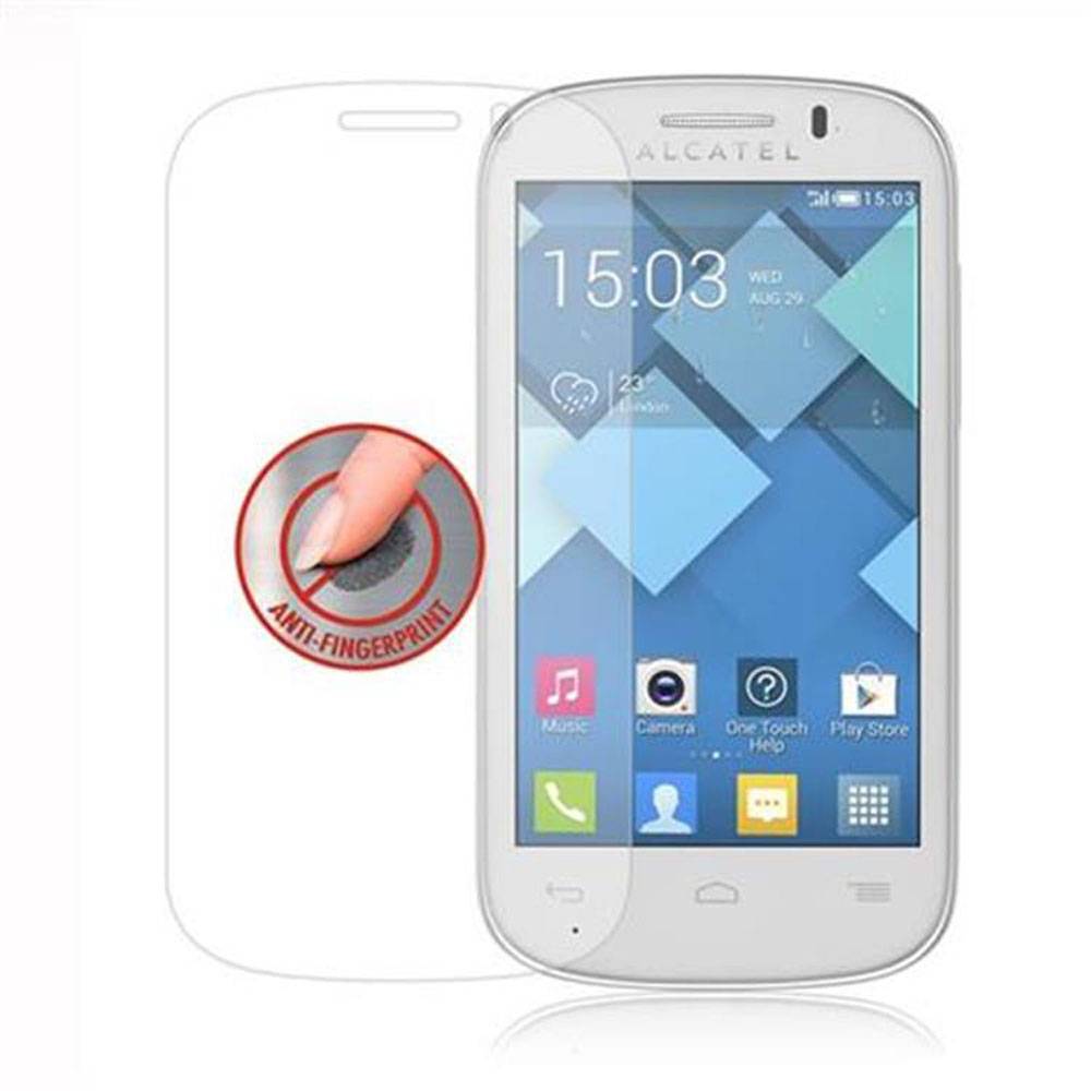 Cadorabo Panzer Folie für Alcatel C3 Schutzfolie in Transparent Gehärtetes Tempered Display-Schutzglas