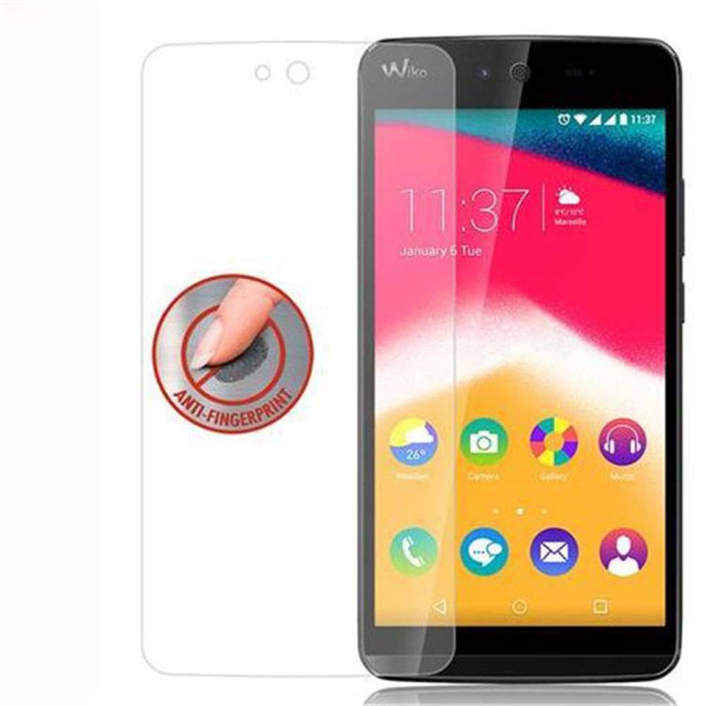 Cadorabo Panzer Folie für WIKO RAINBOW JAM Schutzfolie in Transparent Gehärtetes Tempered Display-Schutzglas