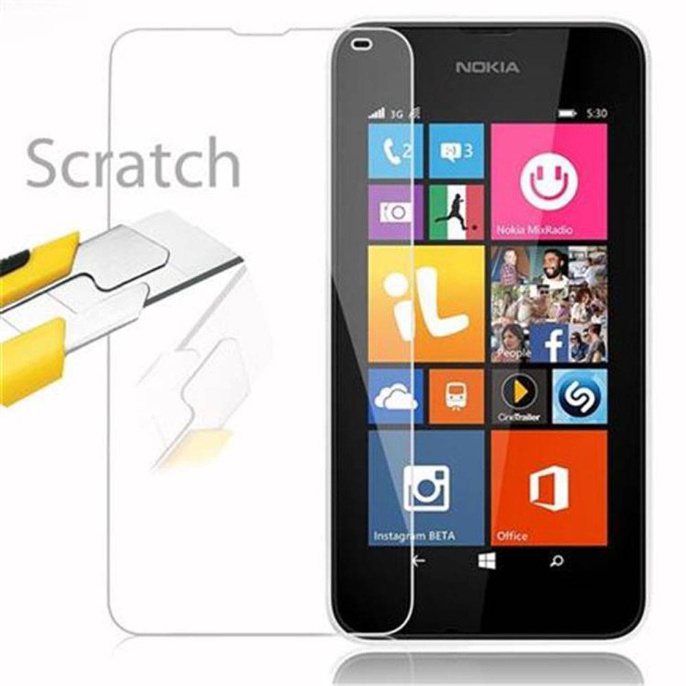 Cadorabo Panzer Folie für Nokia Lumia 530 Schutzfolie in Transparent Gehärtetes Tempered Display-Schutzglas