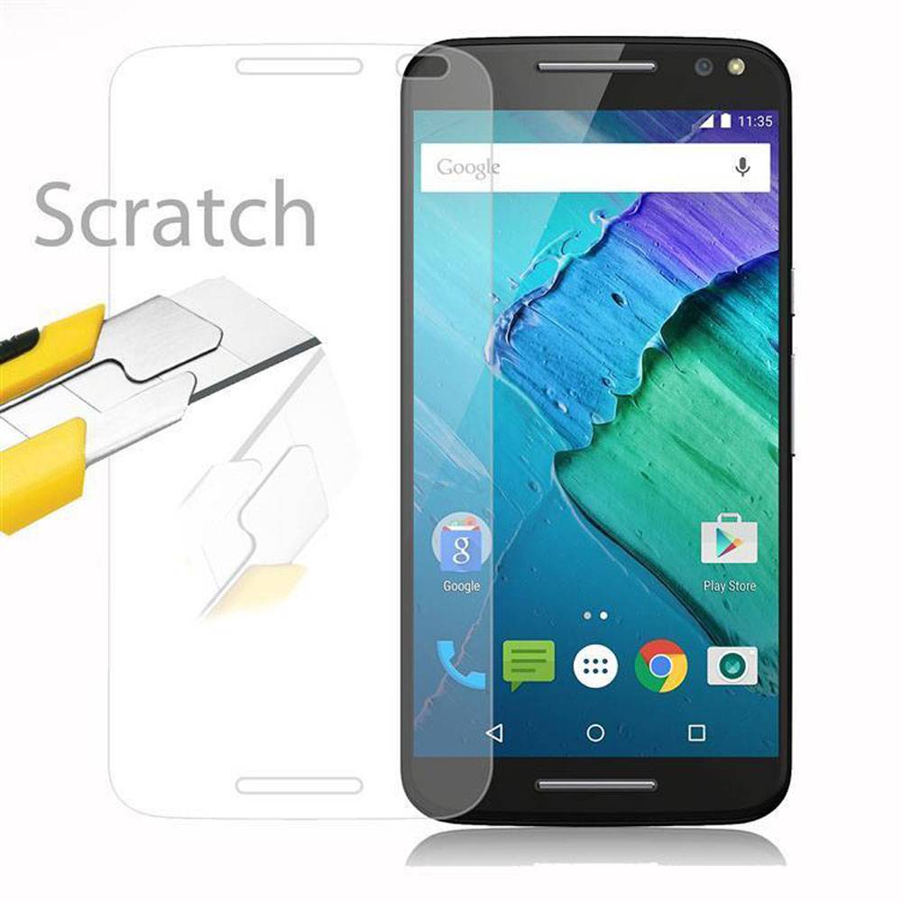 Cadorabo Panzer Folie für Motorola MOTO X STYLE Schutzfolie in Transparent Gehärtetes Tempered Display-Schutzglas