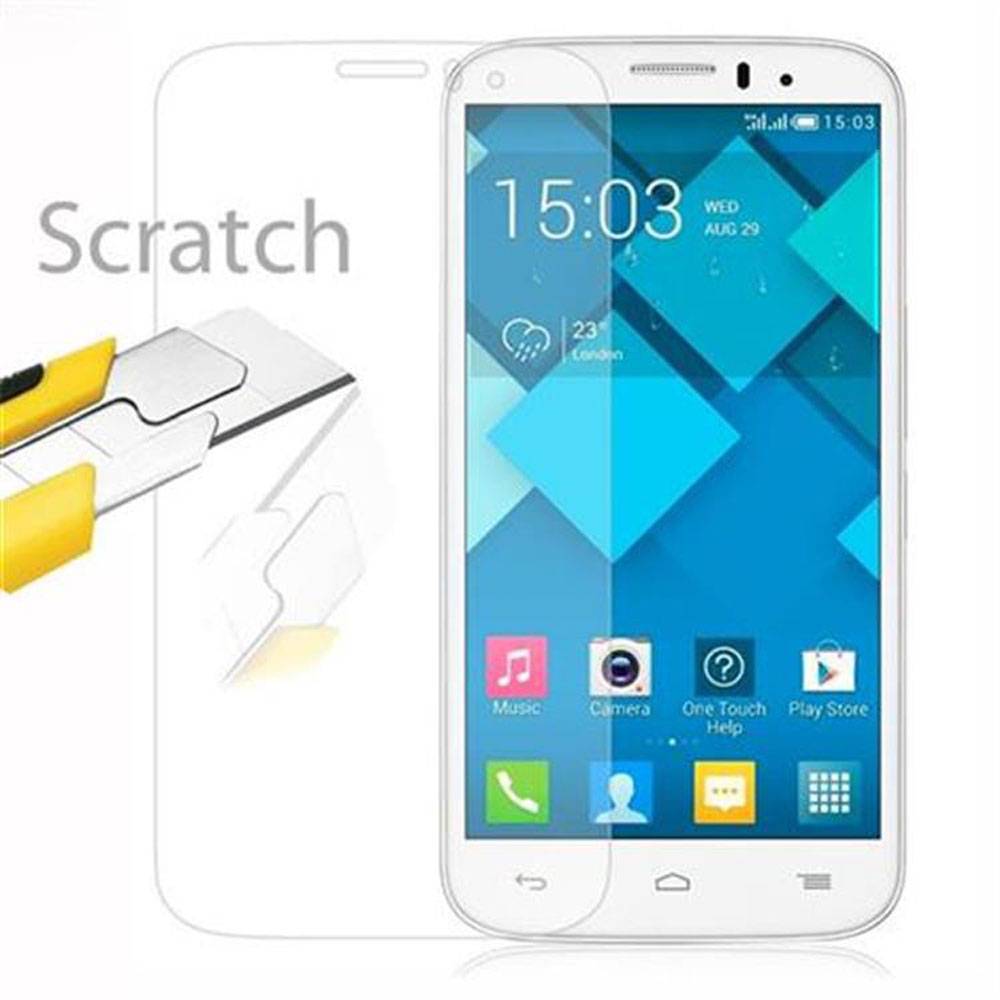 Cadorabo Panzer Folie für Alcatel C5 Schutzfolie in Transparent Gehärtetes Tempered Display-Schutzglas