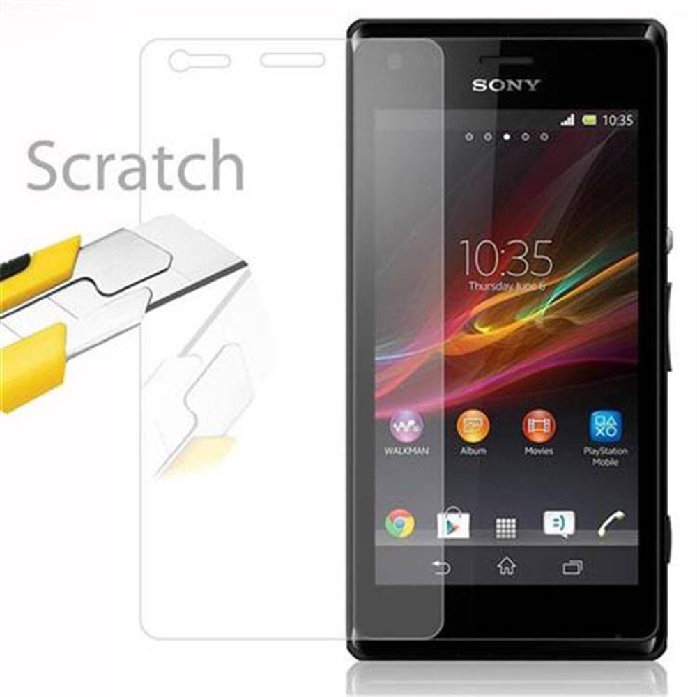 Cadorabo Panzer Folie für Sony Xperia M Schutzfolie in Transparent Gehärtetes Tempered Display-Schutzglas