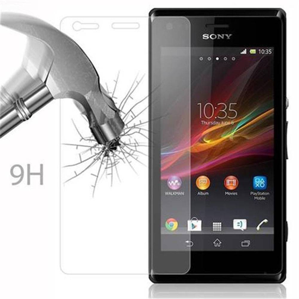 Cadorabo Panzer Folie für Sony Xperia M Schutzfolie in Transparent Gehärtetes Tempered Display-Schutzglas