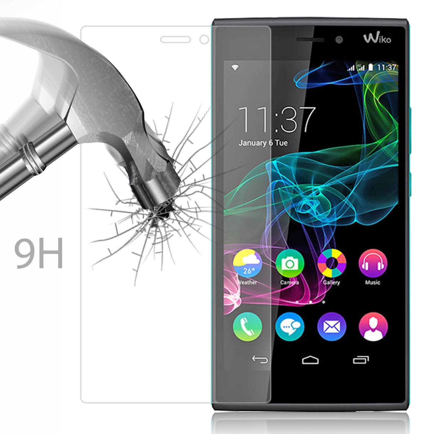 Cadorabo Panzer Folie für WIKO RIDGE 4G Schutzfolie in Transparent Gehärtetes Tempered Display-Schutzglas
