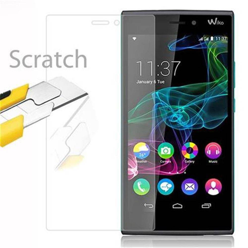 Cadorabo Panzer Folie für WIKO RIDGE 4G Schutzfolie in Transparent Gehärtetes Tempered Display-Schutzglas
