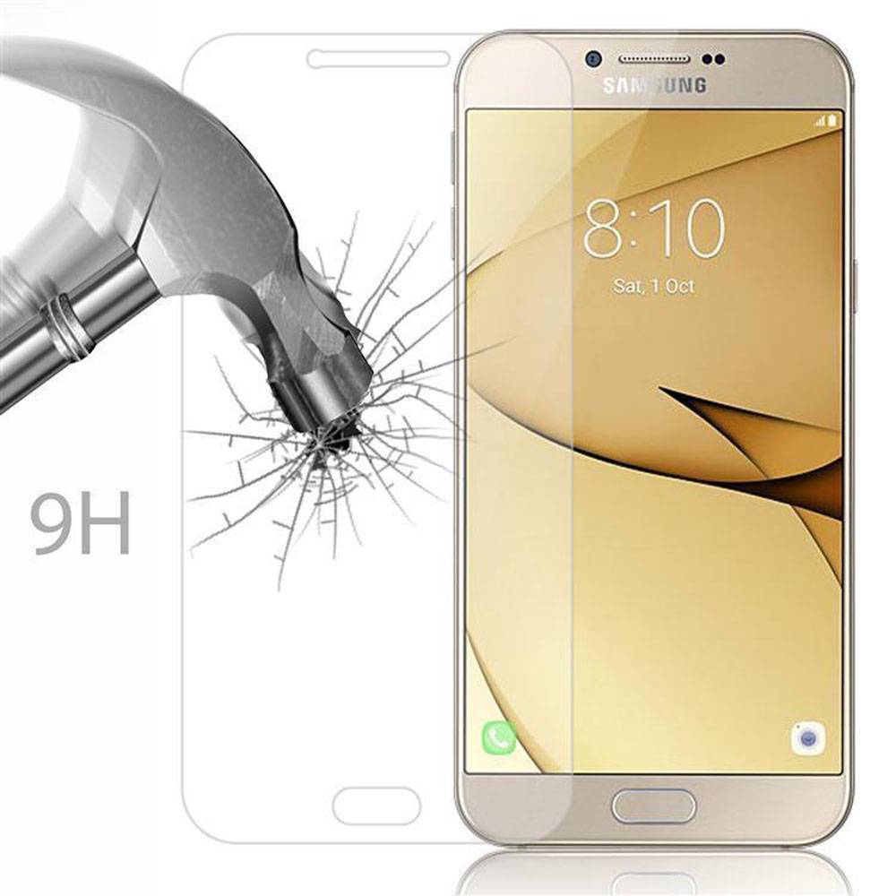 Cadorabo Panzer Folie für Samsung Galaxy A8 2016 Schutzfolie in Transparent Gehärtetes Tempered Display-Schutzglas
