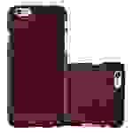 Cadorabo Hülle für Apple iPhone 6 PLUS / 6S PLUS Schutz Hülle in Rot Hard Case Etui Holz Optik Handyhülle