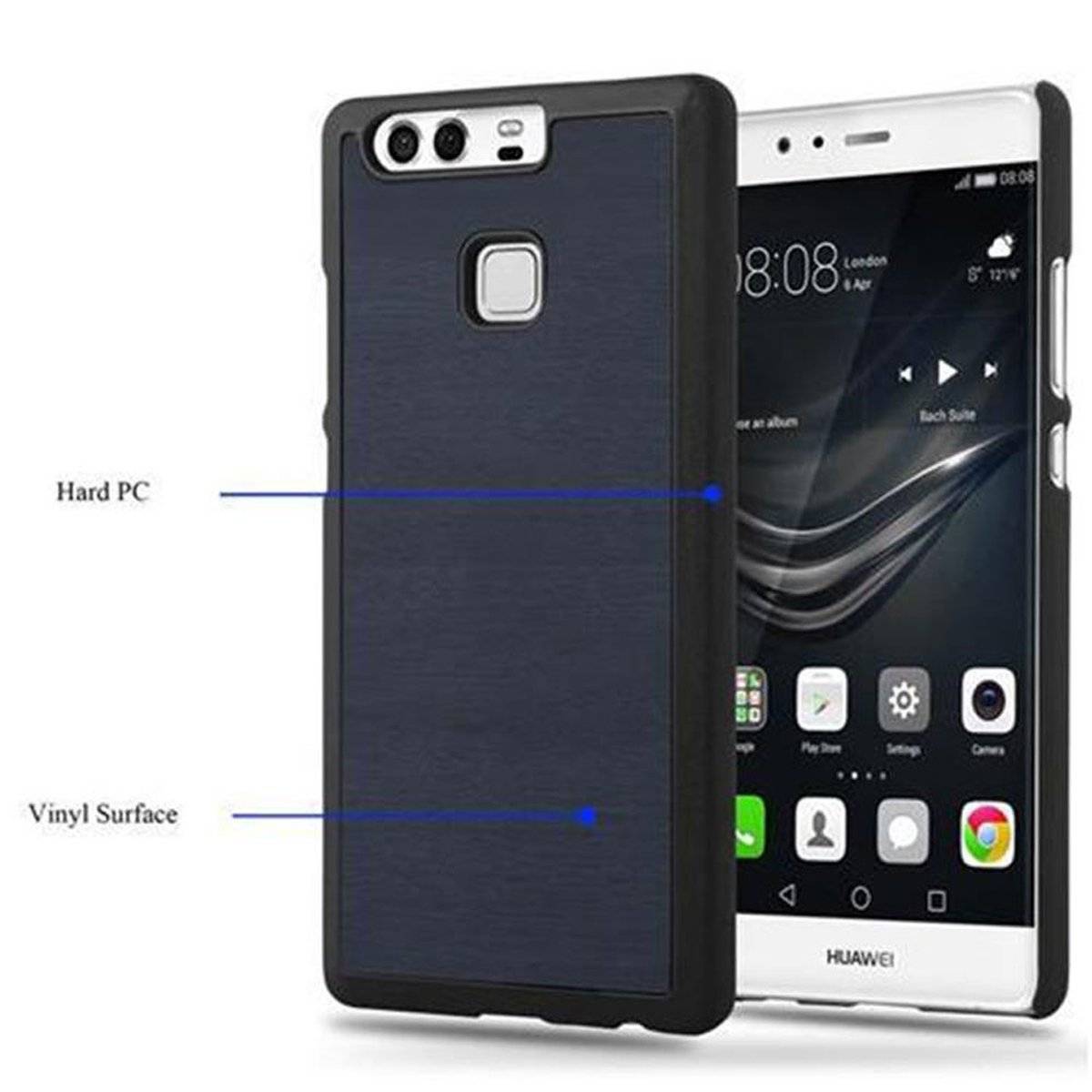 Hard Cover Case - Handy Schutzhülle - Hülle - ultra slim, woody blau, Backcover für Huawei P9