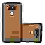 Cadorabo Hülle für LG G5 Schutz Hülle in Braun Hard Case Etui Holz Optik Handyhülle