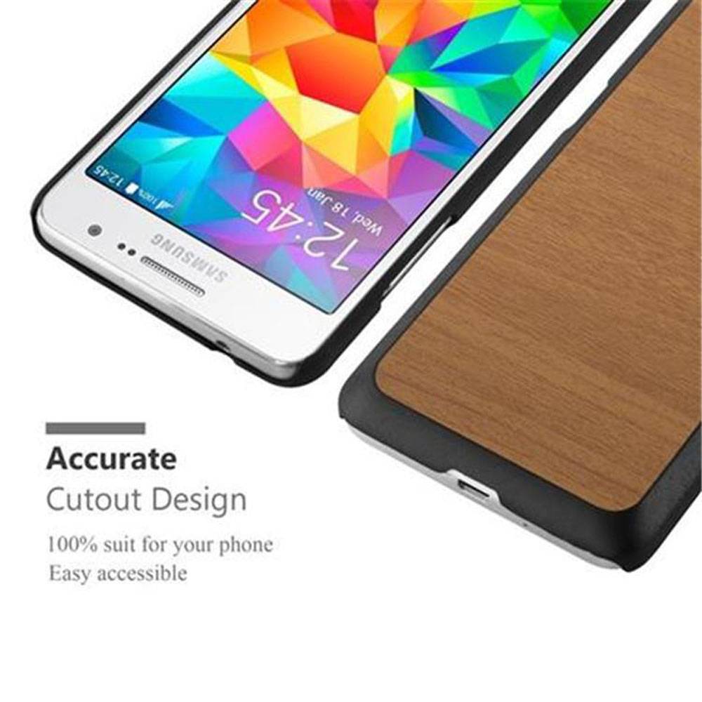 Cadorabo Handyhülle für Samsung Galaxy GRAND PRIME in Braun Schutzhülle Hülle Etui Case Cover TPU Silikon