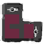 Cadorabo Hülle für Samsung Galaxy J1 2015 Schutz Hülle in Braun Hard Case Etui Holz Optik Handyhülle