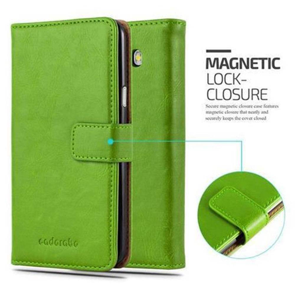 Cadorabo Hülle für Samsung Galaxy J7 2016 Schutzhülle in Grün Handyhülle Book Tasche Case Etui Luxury